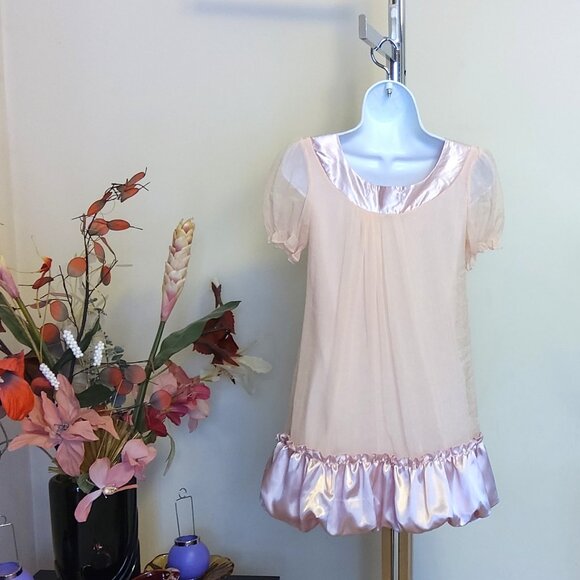 NWT Girl's Lace Pink Ruffle Pleated Summer Lined Dress US 14 - Picture 7 of 7